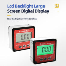 Load image into Gallery viewer, Digital Inclinometer 360 Degree Mini Electronic Goniometer Protractor Angle Finder Magnetic Base Level Box Angle Measuring Tools