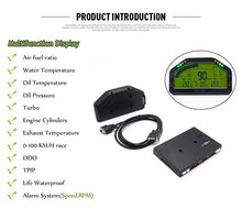 Load image into Gallery viewer, 9 in 1 Rally Car Race Dash Dashboard LCD Digital Display Gauge Waterproof Car Meter Full Sensor Kit Tachometer DO908