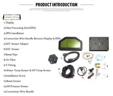Load image into Gallery viewer, 9 in 1 Rally Car Race Dash Dashboard LCD Digital Display Gauge Waterproof Car Meter Full Sensor Kit Tachometer DO908
