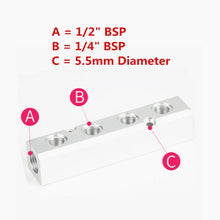 Load image into Gallery viewer, High Quality PT Thread Port 2 3 4 5 6 Way Pneumatic Quick Connector Air Hose Aluminum Manifold Block Splitter Connector Fittings